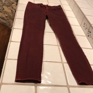 Burgundy wash jeans